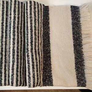 WRAP SCARF OVERSIZED super soft scarf/wrap, black with tan 78" × 24"